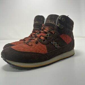 Clarks Incast Hiker High-Top Boots Women's Size 5.5 Brown/Orange Suede